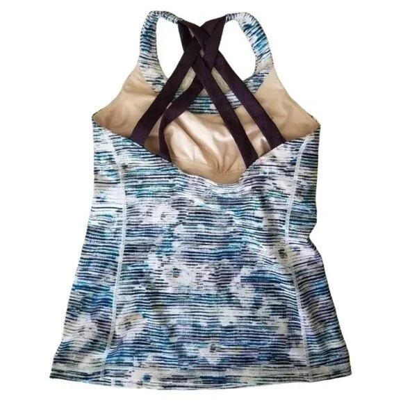 Lululemon Enhearten Blurry Belle Multi Deep Zinfandel Blue Tank Top - Picture 6 of 8